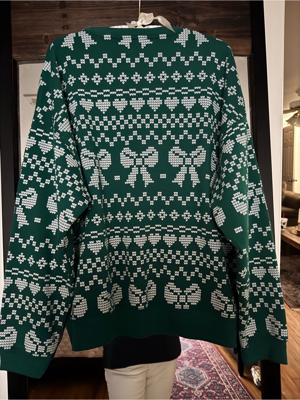 Beach Riot Devin Alpine Crewneck Sweater, Green Pattern - Picture 4 of 7